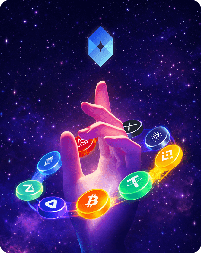 Hand pointing to nobitaa logo